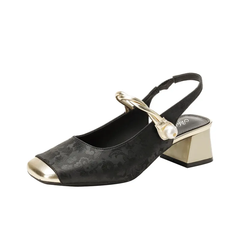 TATAYA High Heels Women's Champagne, Beige, Green-11