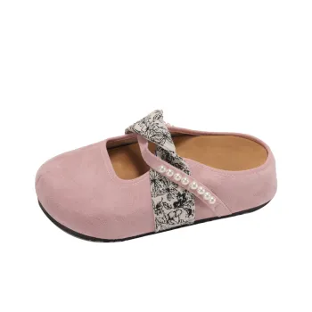 AJPAP Rubber Sole Abrasion Resistant Slip Resistant Closed Toe Slippers Women's