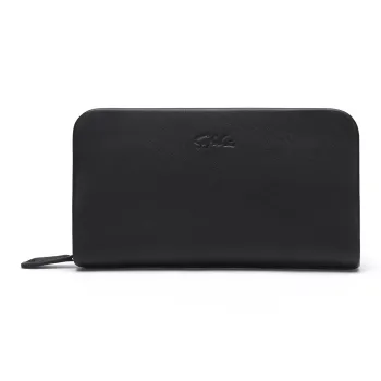 Satchi Cow Leather Clutch Medium Size Men's Black