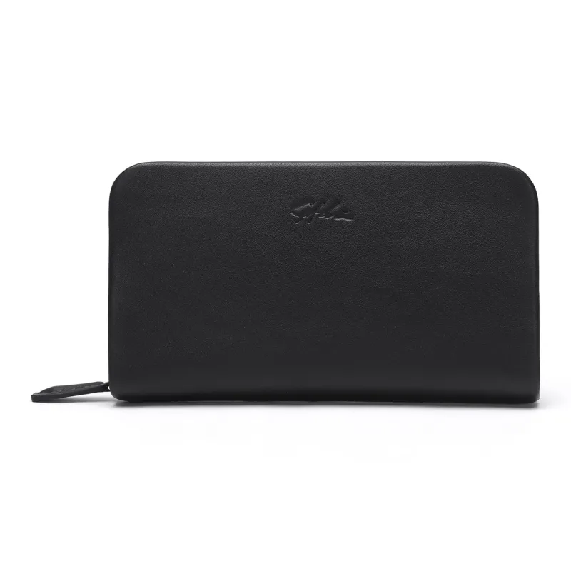 Satchi Cow Leather Clutch Medium Size Men's Black-0