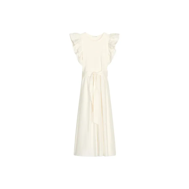 ZARA Sleeveless Dresses Women's White-0