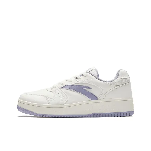 Anta Original Year Slip Resistant Height Increasing Low Top Skateboard Shoes Women's White Purple