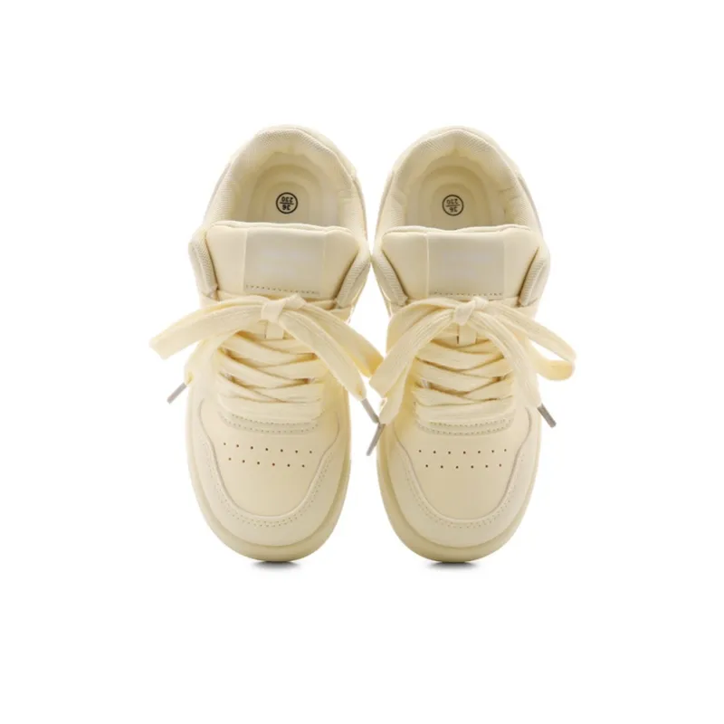 The New Age Family Low Top Skateboard Shoes Women's Yellow Cream-2
