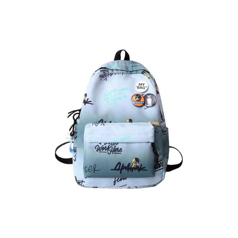 Yalu Nylon Backpack Unisex White/Gray/Khaki/Blue-5