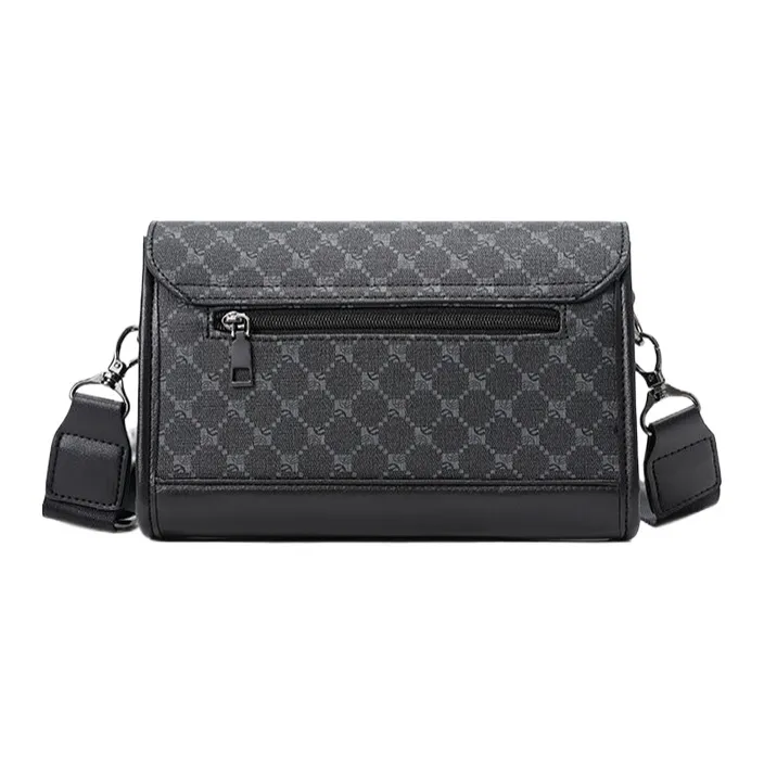 Mulinsen PU Shoulder Bag Men's Pattern Black-4