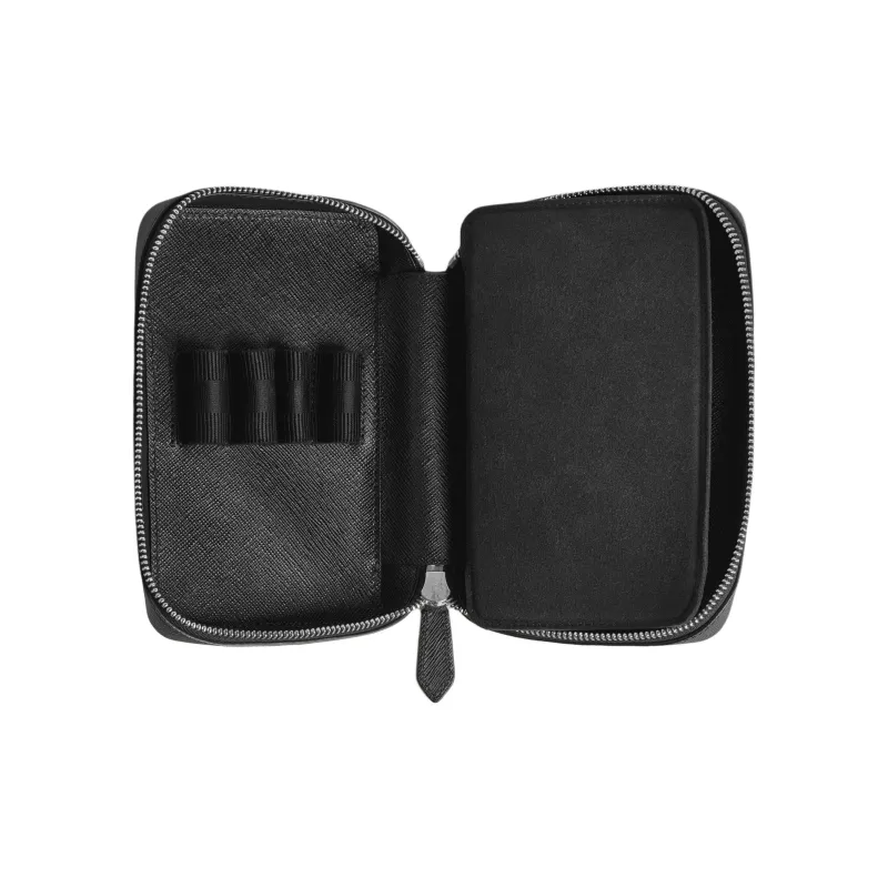 MONTBLANC Grain Cow Leather Pen Pouch Travel Storage Bag Unisex Classic Black-3