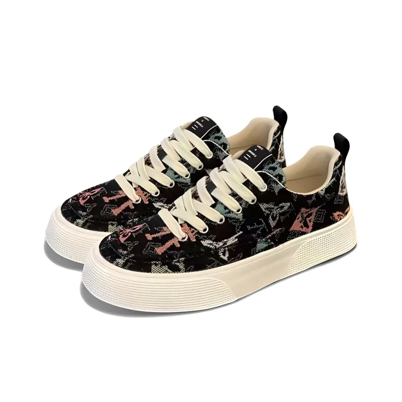 MEXICAN Low Top Skateboard Shoes Men's Black-2