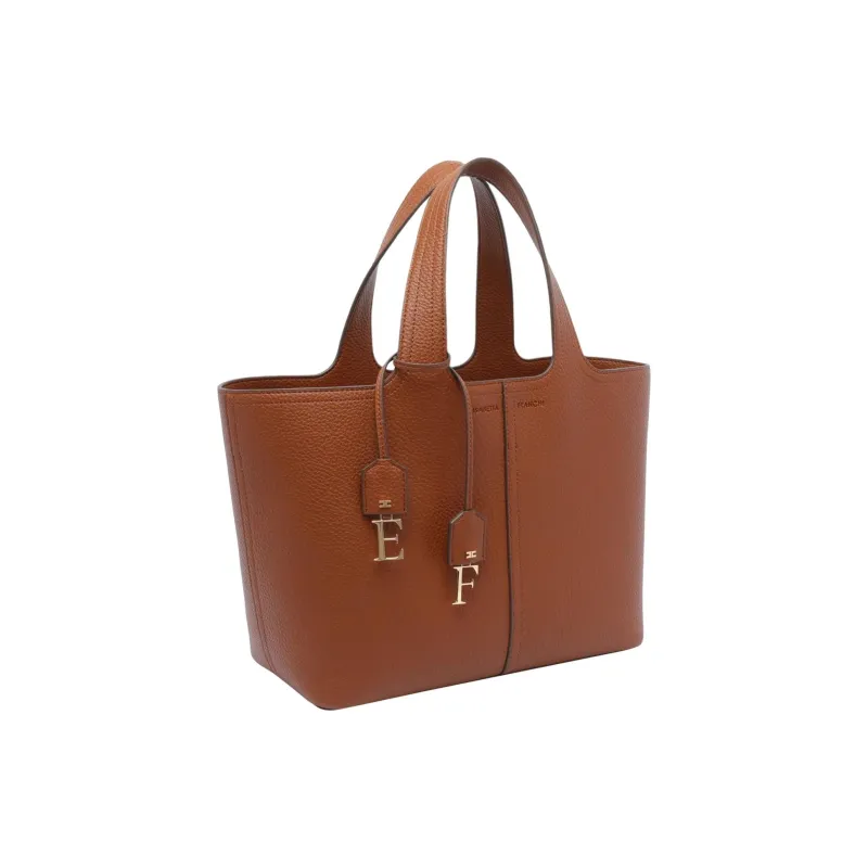 Elisabetta Franchi Polyester Tote Bag, Shopping Bag, Handbag Medium Size Women's Brown-1