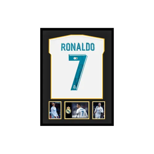 Three For targa Madrid Team Jersey Beckett Official Certification Exquisite Mounting, Outer Frame Approx. 65x85cm