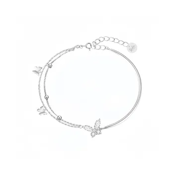 Barbie S925 Silver Bracelets Women's Silver, Gift Box Set