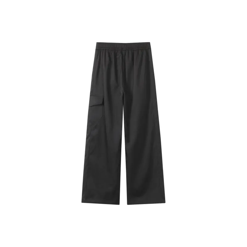Black Late Casual Pants Unisex-1