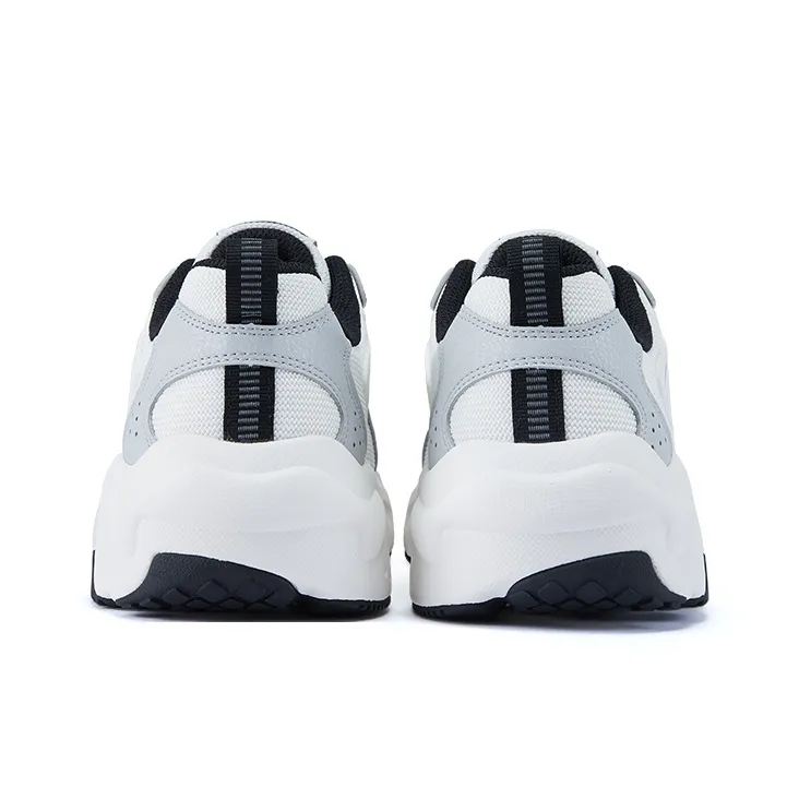 XTEP Cushioning Coverage Abrasion Resistant Lightweight Slip Resistant Low Top Chunky Sneakers Men's White Gray Black-3