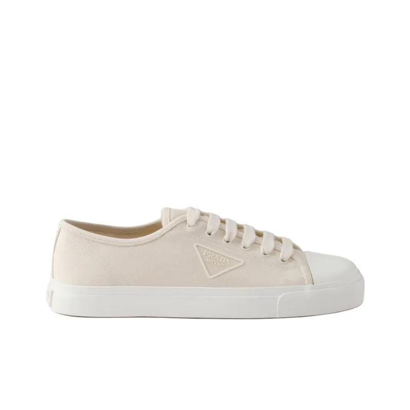 PRADA Low Top Canvas Shoes Men's White-1