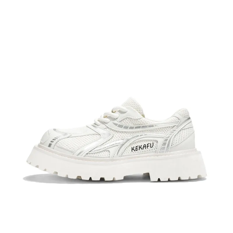 KEKAFU Men's Casual Shoes Men Low Top White/Gray-3