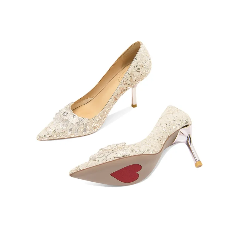 Holy Rose High Heels Women's White Flower Box-3