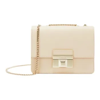Furla Cow Leather Small Square Bag Shoulder Bag, Crossbody Bag Mini Women's Nude