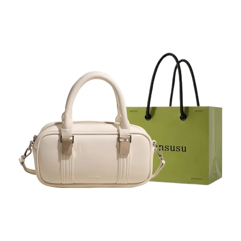 Bansusu PU Crossbody One Shoulder Handbag Women's Black/Light Yellow/White/Pink-4