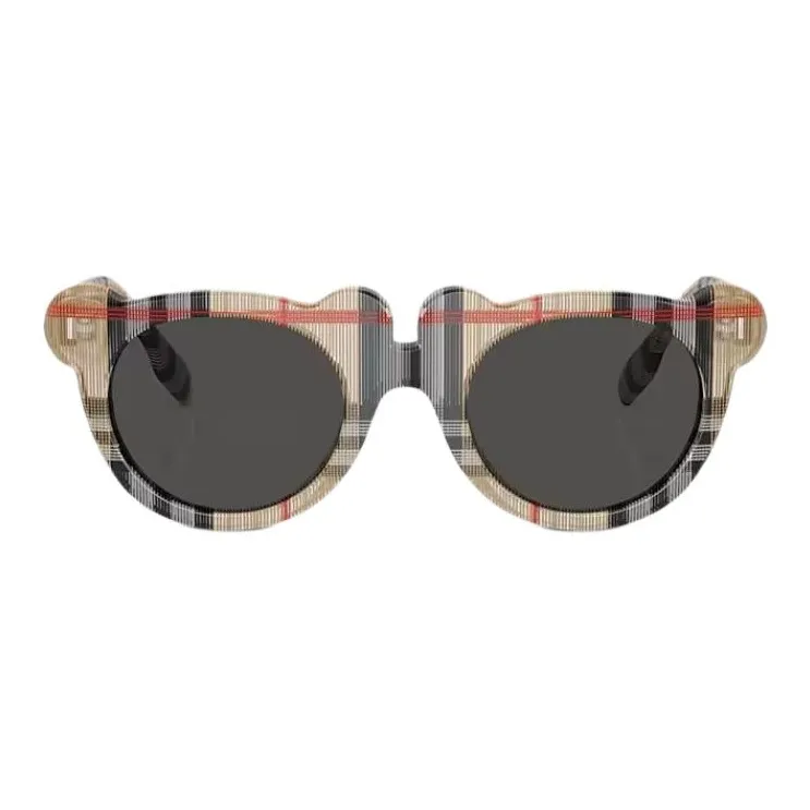 Burberry Oval-frame Checked Sunglasses-1