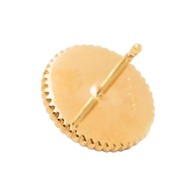 VERSACE Brass Stud Earrings Unisex Gold-1