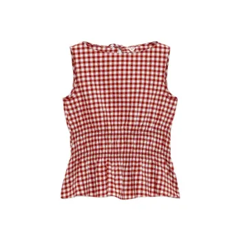 ARKET Tank Tops Women's Rust Red/white