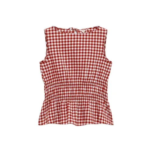 ARKET Tank Tops Women's Rust Red/white
