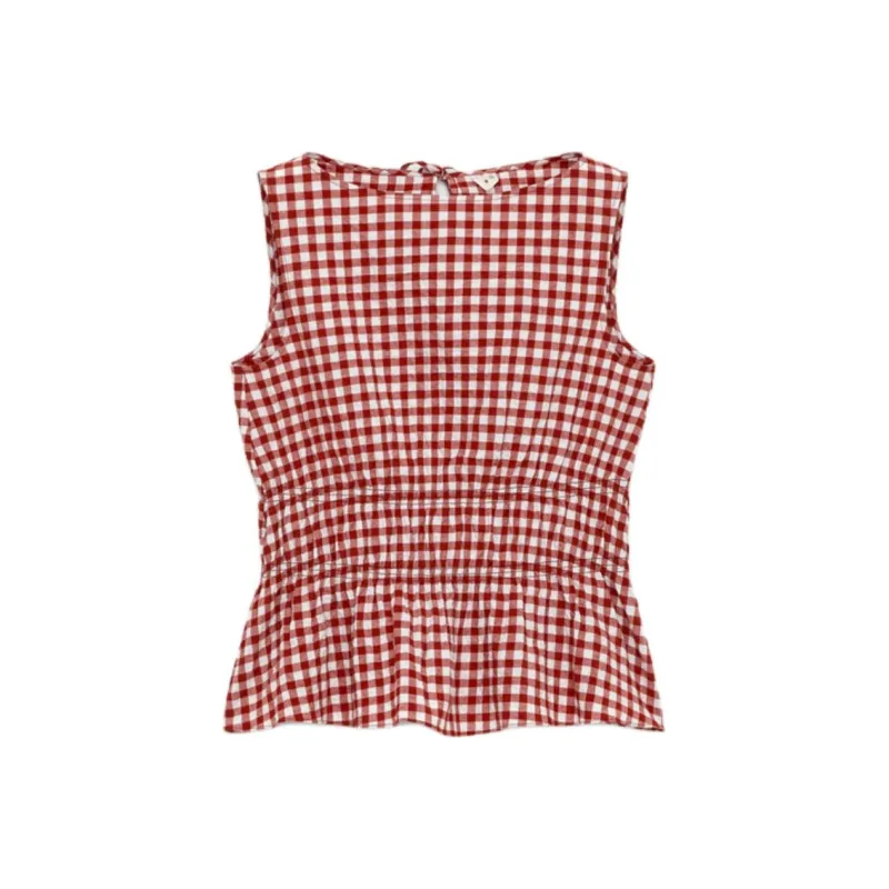ARKET Tank Tops Women's Rust Red/white-0