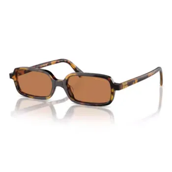 MIU MIU Plate Frame Rectangular Sunglasses Unisex Tortoiseshell