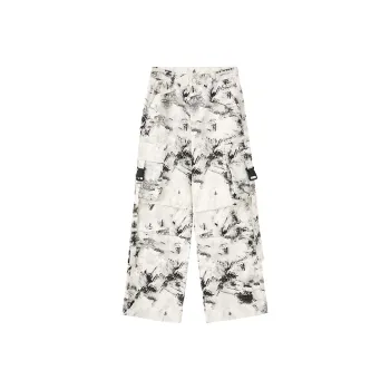 FUERZA Cargo Pants Unisex Black White