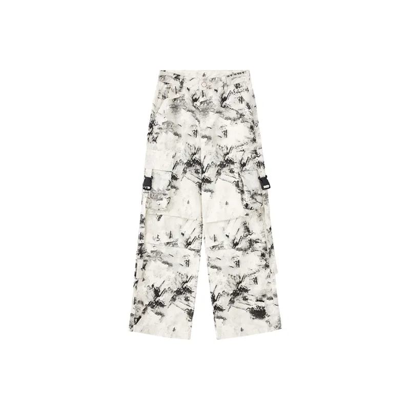 FUERZA Cargo Pants Unisex Black White-0