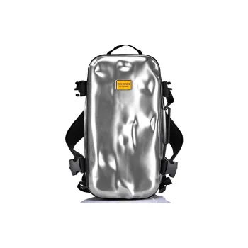 MILOOKY ABS+PC Helmet Bag Backpack Unisex Silver/Black