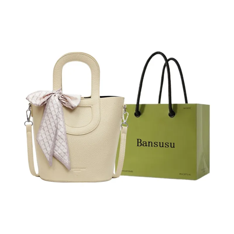 Bansusu PU Crossbody One Shoulder Handbag Women's Black Ecru/Blue Yellow-12