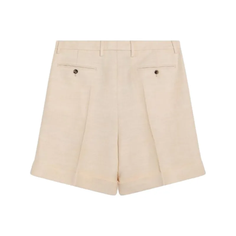 Valentino Pleat Detailed Textured Shorts-1