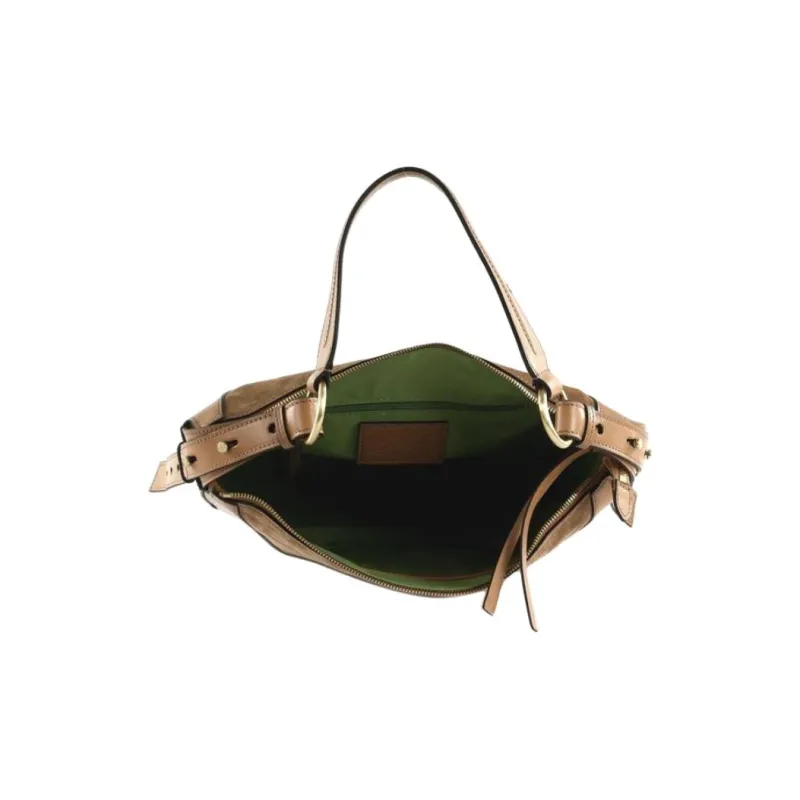 THE BRIDGE Leather Shoulder Bag Unisex Camel-4