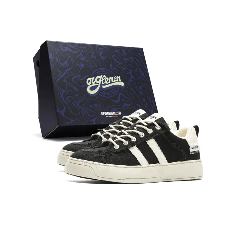 OUGLEMEN Wear resistant, Lightweight, Breathable, And Non slip. Low Top Skateboard Shoes Men's Box-0
