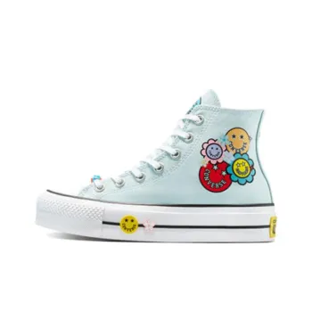 Converse Chuck Taylor All Star Lift Anti Slip Wear Resistant High Top Canvas Shoes Women's Light Blue
