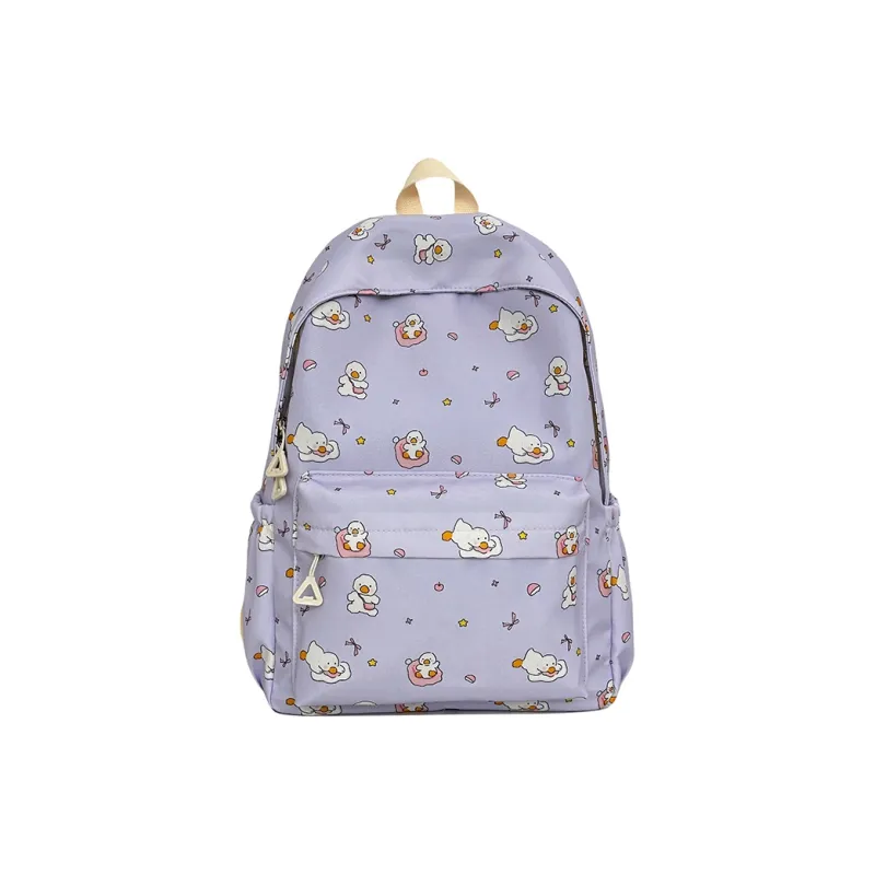 WICKBUEN Nylon Backpack Unisex Beige/Blue/Purple-18