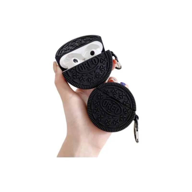 XINGCAIZI Compatible With Beats Studio Buds+ Silicone Black Cookie Protective Cover Headphone Cases-2