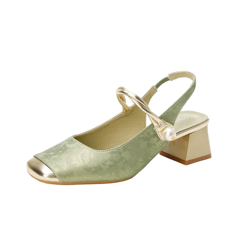 TATAYA High Heels Women's Champagne, Beige, Green-16