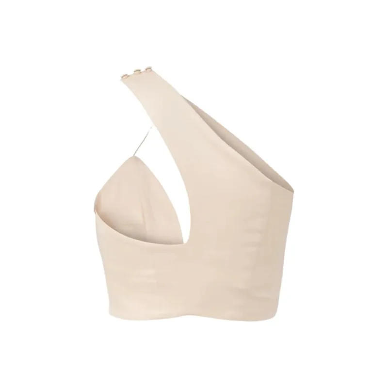 PRONOUNCE Crop Tops Women's Light Beige-1