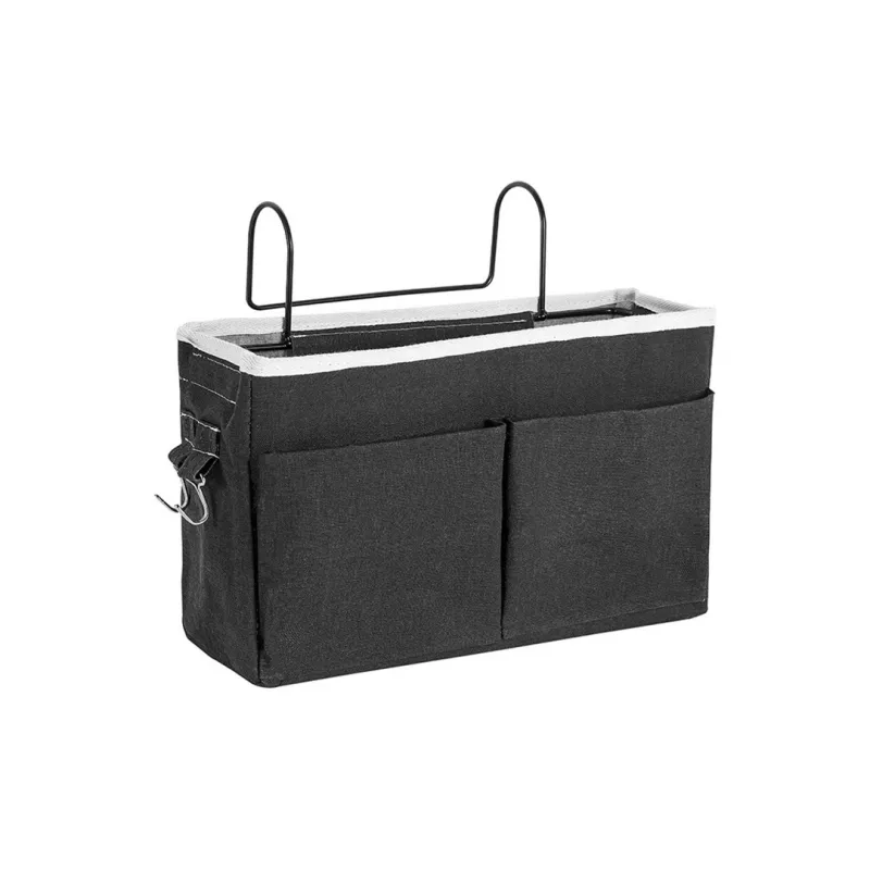 Yan Family Home Storage Bags Students' Dormitory Cotton Linen Blend Fabric Bedside Storage Hanging Bags-1