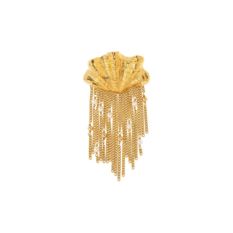 Chloe Brass Earrings Women's Gold-2