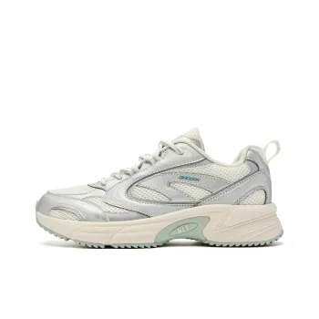 QIAODAN Slip Resistant, Abrasion Resistant, Lightweight Low Top Casual Shoes Women's White Silver Green