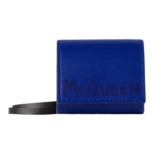Alexander McQueen Leather AirPods Headphone Protective Cover Earphone Case Men's Blue