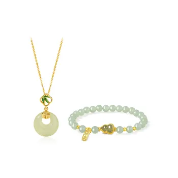 GIFU White Jade Bodhi Necklaces Women's