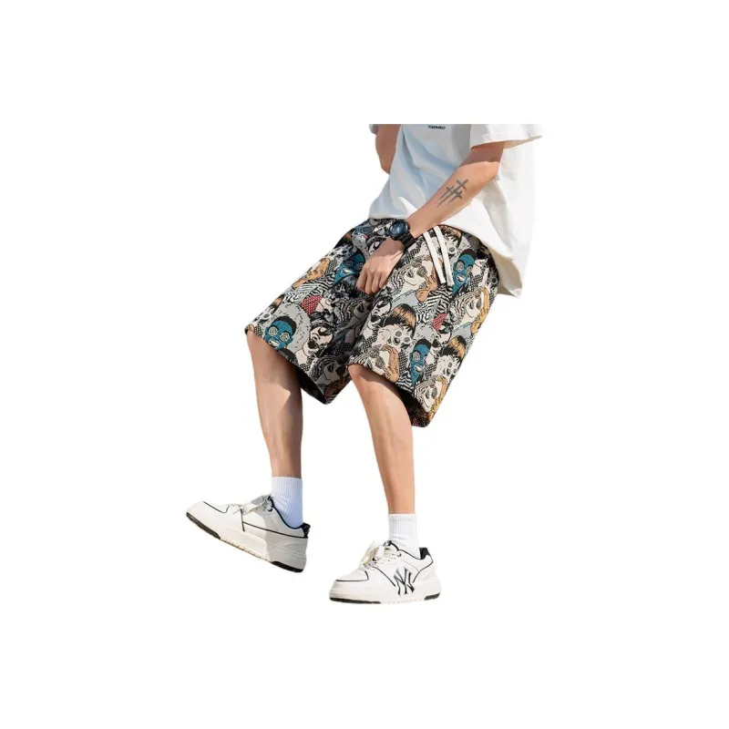 JIMI&JONS Casual Shorts Unisex Embroidery Figure-0