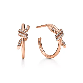TIFFANY & CO. Diamond Earrings Women's Rose Gold