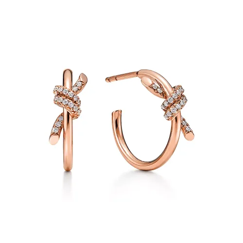 TIFFANY & CO. Diamond Earrings Women's Rose Gold