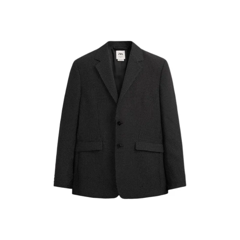 ZARA Business Suits Men Black-0
