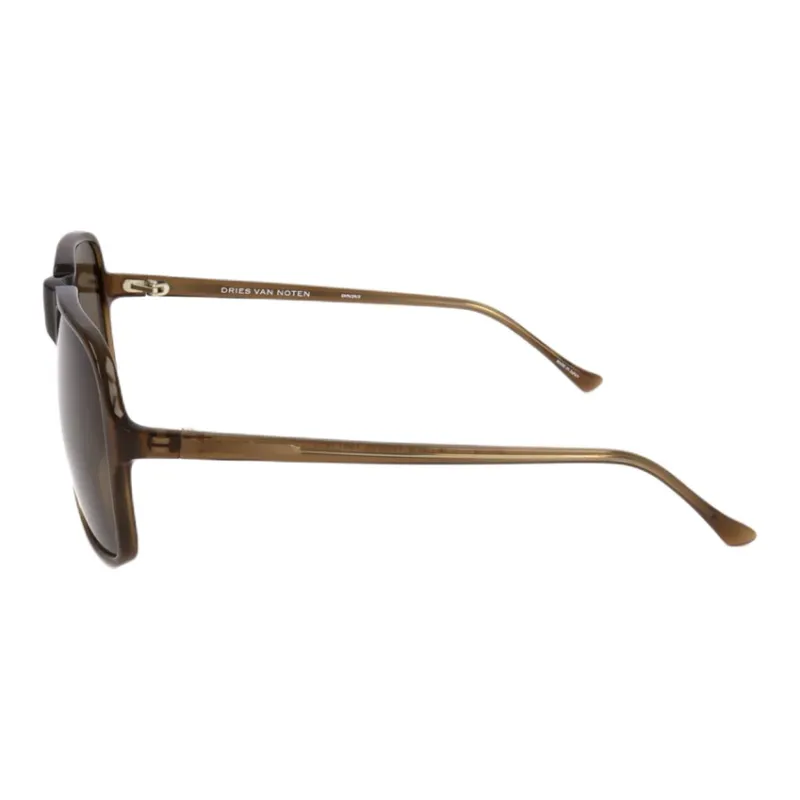 DRIES VAN NOTEN Acetate Irregular Shape Sunglasses Unisex Brown-2