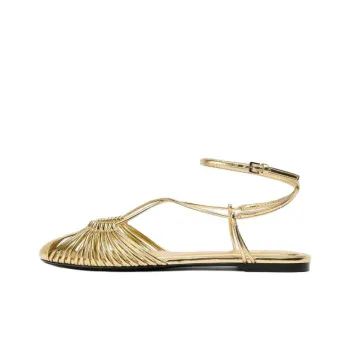 ZARA Casual Single Shoes 1cm Women's Gold